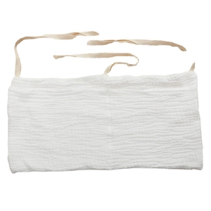 Borsa portaoggetti da comodino in mussola di cotone bianco con lacci per lettino neonato