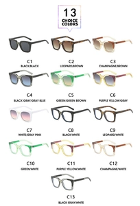 Collection of 13 colorful square oversized sunglasses frames and lens options