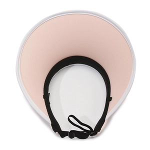 Cappello da sole rosa da donna con tesa larga e cinturino elastico regolabile