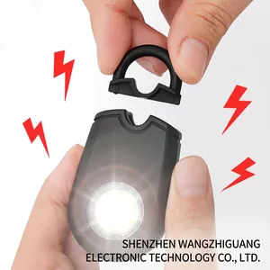 Portable personal safety alarm with high-decibel siren and LED light for outdoor security