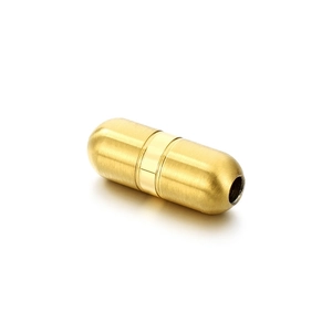 18K gold vacuum plated stainless steel spacer beads with a smooth brushed finish