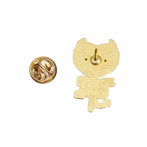 Golden devil heart lollipop brooch pin back detail with butterfly clutch backing