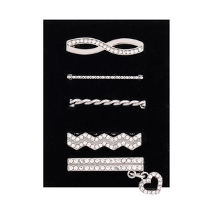 Detailed silver alloy crystal studs set for Apple Watch band shown on black display