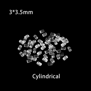 Transparent 3x3.5mm cylindrical silicone earring backs and secure ear nut replacements