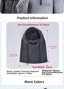 Polar fleece balaclava with measurement details showing 32cm width and 46cm depth size
