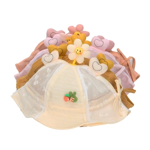 Chapeaux de soleil pour bébé en dentelle avec maille respirante et jolis motifs fleuris