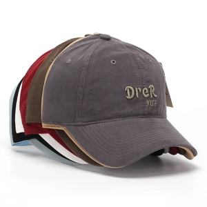 Classic cotton baseball caps with 3D embroidery available in six various colors