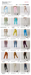 Collage of high-waist yoga leggings in 18 colors featuring scrunch butt lifting detail