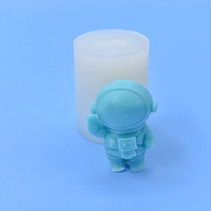 Moule en silicone astronaute pour pâtisserie DIY et savon artisanal, blanc et bleu