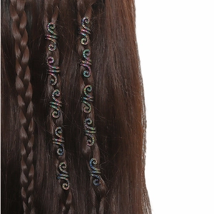 Holographic snake-shaped spiral hair rings for dreadlock braids jewelry accessories