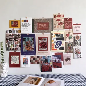 Nordic vintage art card set for aesthetic bedroom wall decoration with retro oil painting prints