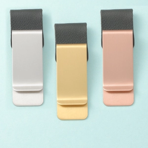 Portapenne vintage in acciaio inossidabile e pelle in oro, argento e oro rosa lucido
