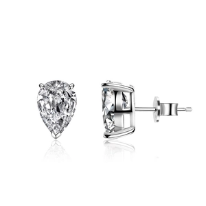 Elegante S925 Sterlingsilber Tropfenohrstecker mit funkelnden birnenförmigen Steinen