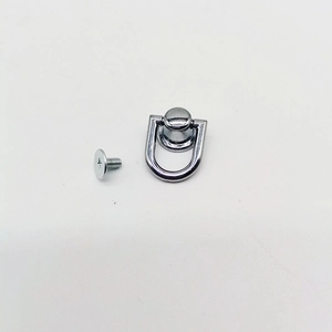 Anillo en D giratorio plateado con tornillo de cruz para accesorios de bolsos de cuero