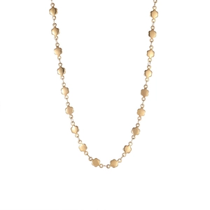 Elegant gold double heart necklace with delicate clover chain for women's fashion