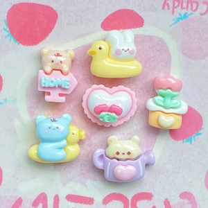 Miniature resin cartoon animal and house charms for nail art and DIY jewelry making