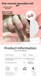 Macro detail of gradient pink glitter press-on nails made of high-quality ABS plastic