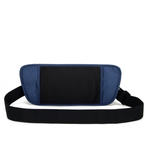 Waterproof slim running waist bag with breathable mesh back for fitness and outdoor sports