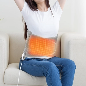 Detail showing the heating wire connection and back warmth area on gray flannel wrap