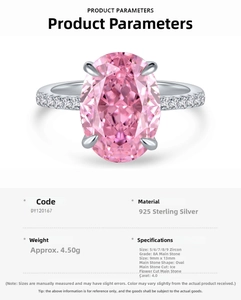 Detailed specifications of S925 sterling silver ring with 4ct pink ice flower cut zircon
