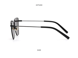 Detail view of metallic Y2K cat eye sunglasses showing the side frame and nose pads
