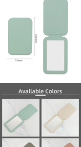 Detailed size specifications and available Morandi colors for portable folding mirrors