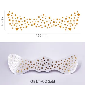 Metallic gold star freckle facial tattoo stickers with waterproof glitter finish