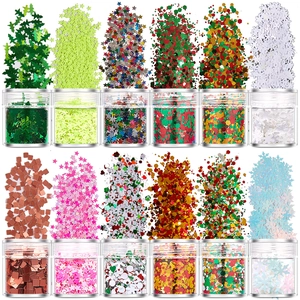 Christmas Nail Art Sequins Mixed Snowflake Star Tree Glitter Powder Colorful Plastic For DIY Manicure Makeup Party Decor