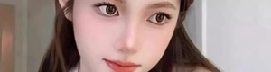 Close-up of natural brown colored contact lenses on a model for an eye enlarging effect