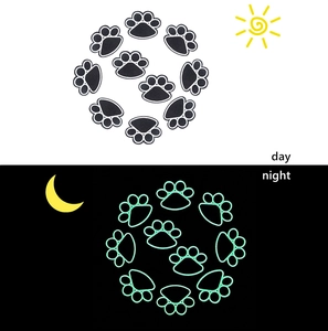 Luminous Cat Paw Embroidery Patch Night Glow Fluorescent DIY Decorative Fabric Applique For Clothes Bags Hats