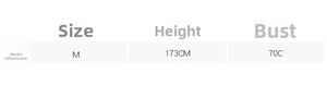 Guide des tailles montrant les infos mannequin pour robe fleurie, taille M, 173 cm