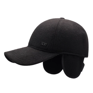 Winter thermal baseball cap for men featuring fold-down ear flaps and thick warm lining