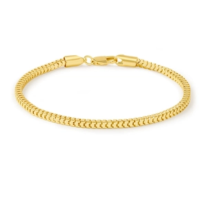 Minimalist 14K gold plated Venetian box chain bracelet with secure lobster clasp closure