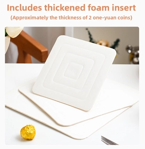 Macro shot of 4mm thick protective white foam liner for square cake packaging box