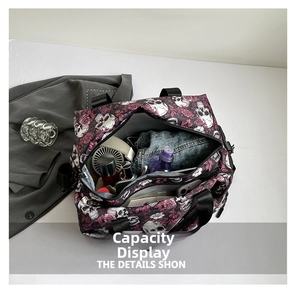 Top-down view of large travel bag showing interior storage for clothes and accessories