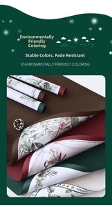 Detailed Christmas wrapping paper with pine cones, berries, and holly leaf festive patterns
