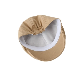 Béret kaki pour bébé avec doublure blanche respirante et sangle arrière élastique