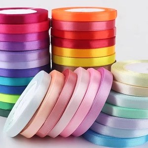 Satin Ribbon Polyester Satin Colorful For Gift Wrapping Cake Packaging DIY Crafts Wedding Party Decoration High Glossy