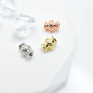 Spacer Beads Copper Gold Plated Rhombic Pattern Vase Shape DIY Jewelry Making Findings Accessories