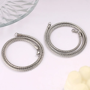 Silver stainless steel foxtail link chain necklace for men with lobster claw clasp