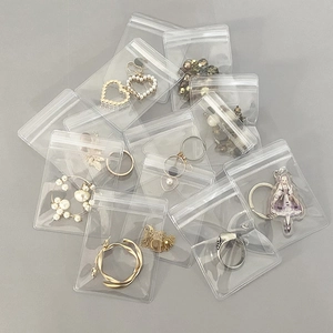 Set of transparent PE plastic self-sealing bags for jewelry and small accessories storage