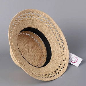 High-quality hollow raffia sun hat for summer beach vacations with UPF 50+ protection