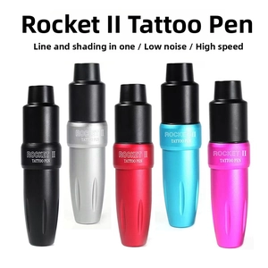 Five Rocket II tattoo pens in various colors for professional lining and shading