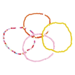 Bohemian colorful beaded bracelet set with five layers of mixed round resin beads for women