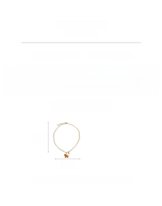 Vue détaillée du collier plaqué or 18 carats avec chaîne de 48cm et pendentif cheval orange
