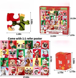 Detail of 24 numbered boxes and a 1:1 poster for 1008 pieces advent calendar jigsaw