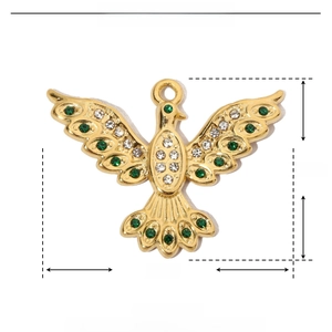 Detailed parameter view of a gold eagle pendant with dimensions 29mm by 21mm and weight 2.1g