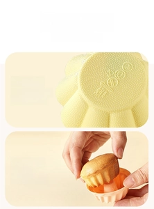 Macro detail of food-grade silicone cake mold showing heat resistance and non-stick texture