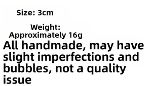 Handmade 3cm crystal pyramid specifications showing 16g weight and craft details
