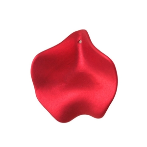 Matte red acrylic flower petal earrings with textured pearl finish for women